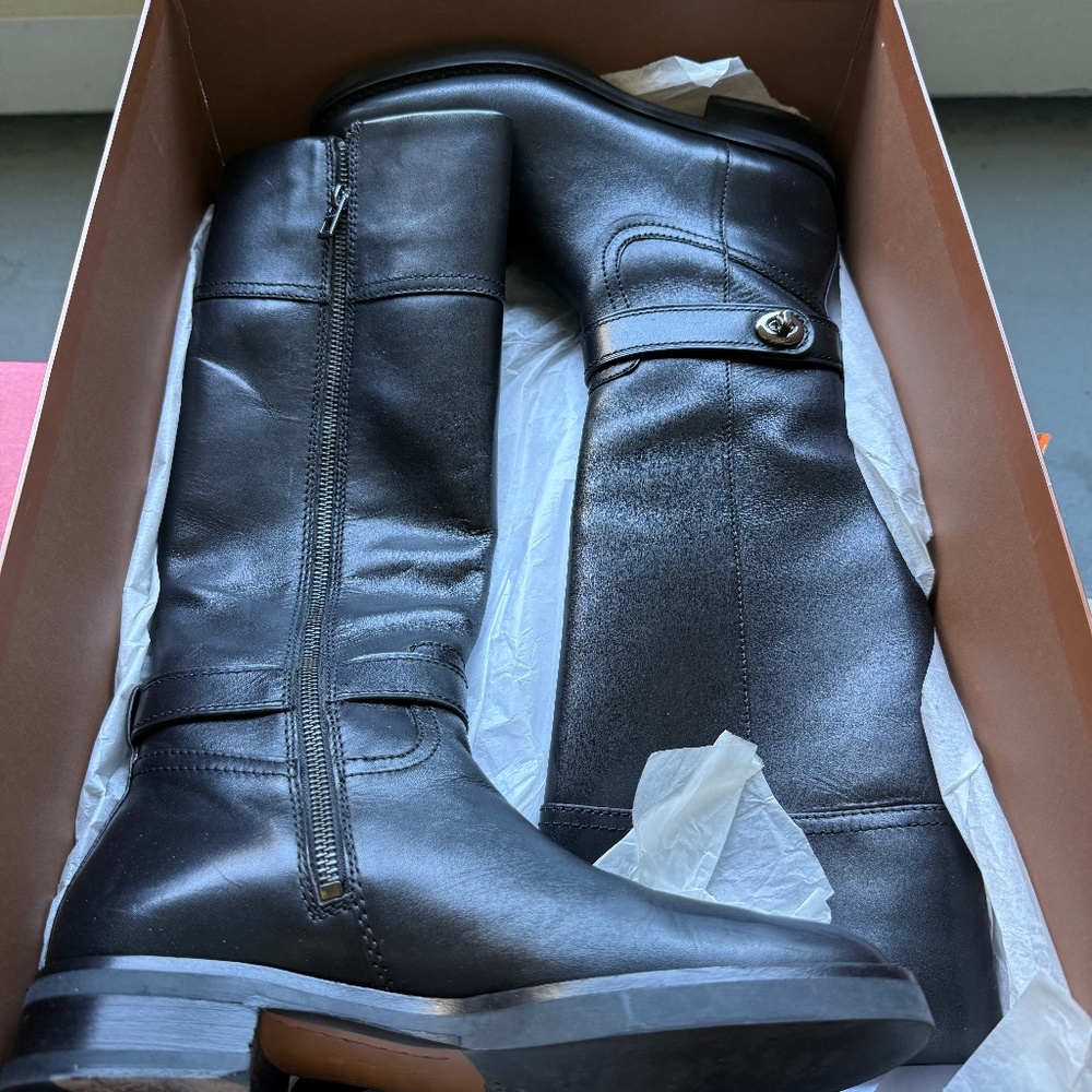 COACH “EVA” Calf Leather Skinny Riding Boots - US7 - Picture 3 of 9